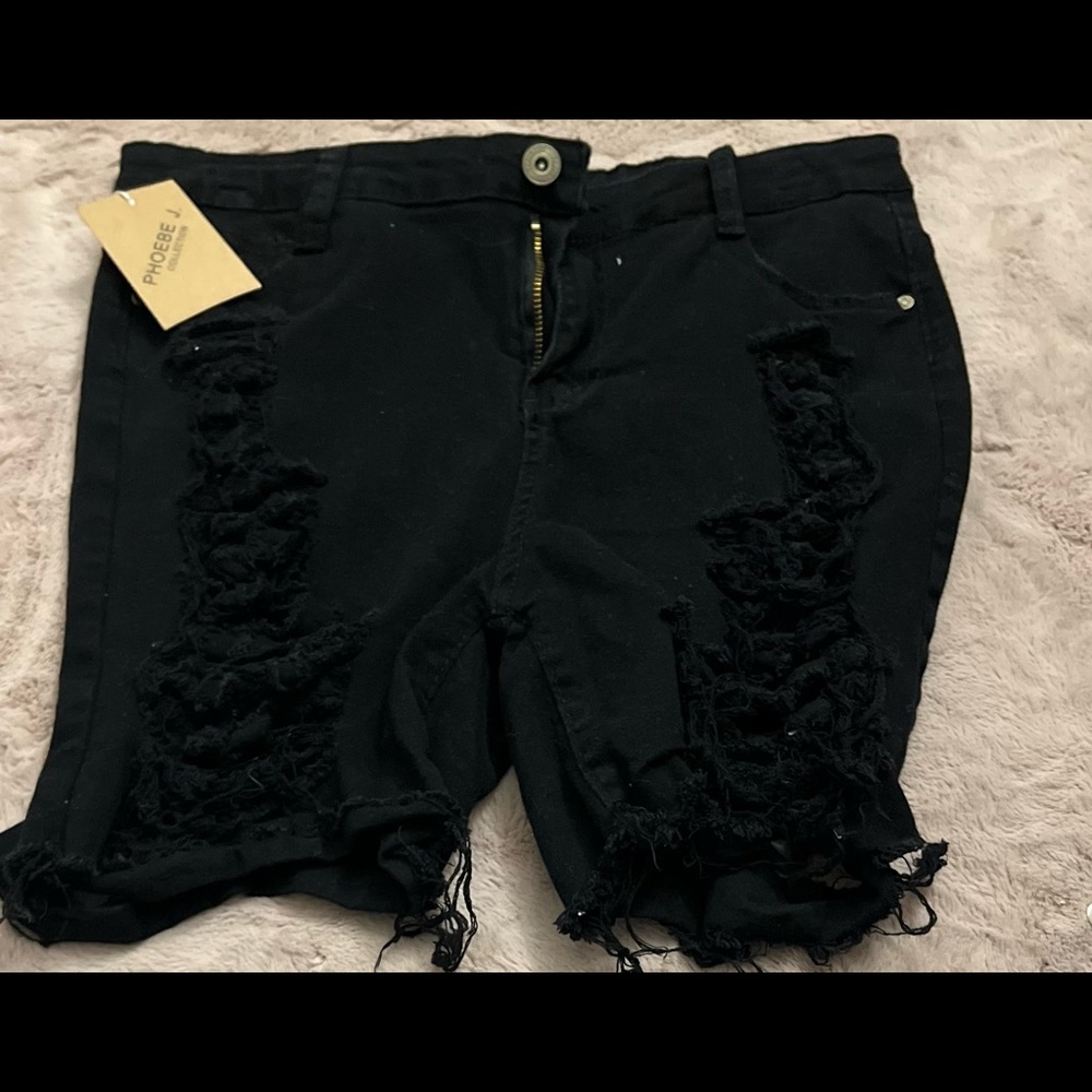 Ripped shorts in the front in back you will love them